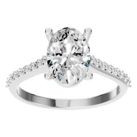 RI-3762 White Gold Ring SET - Front View