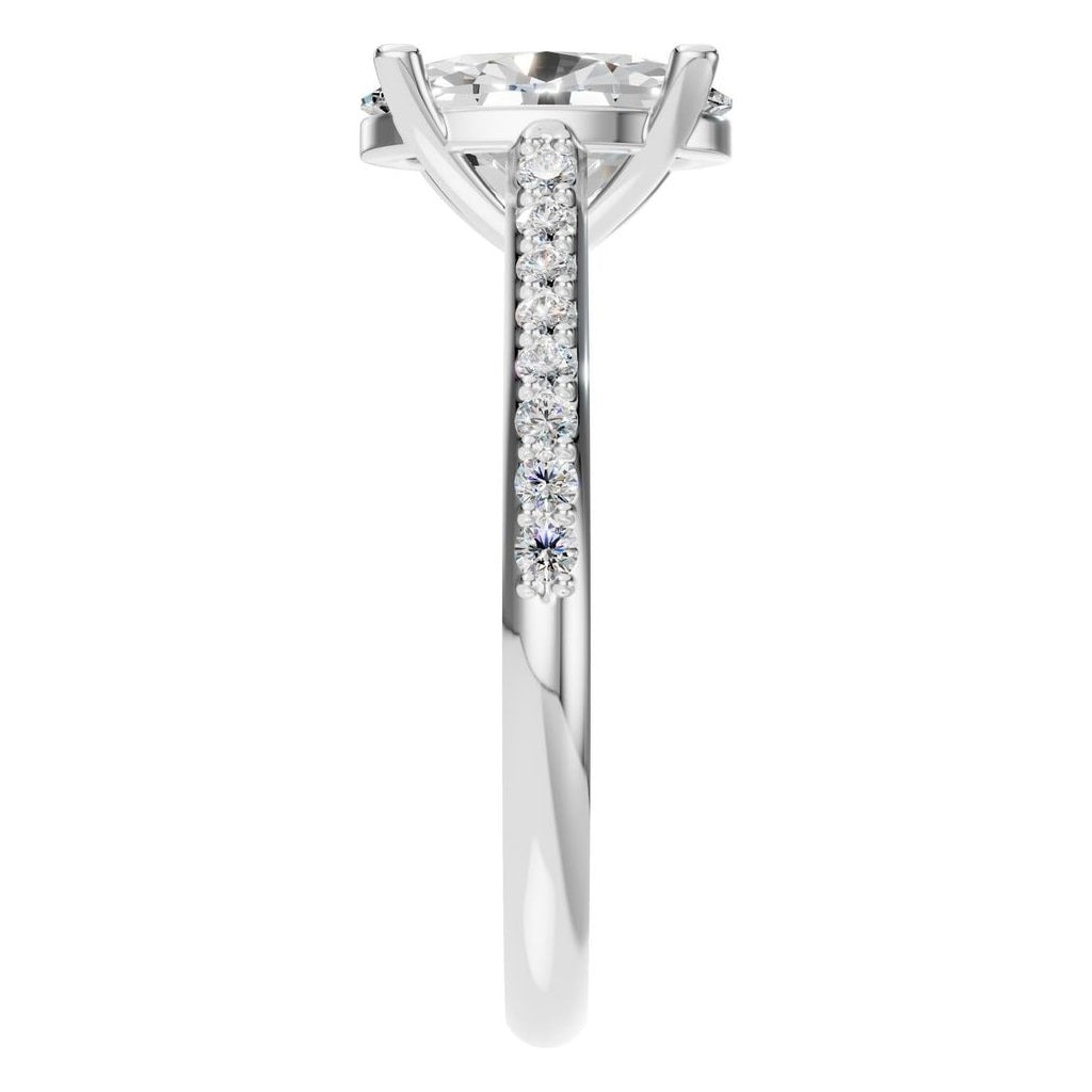 RI-3762 White Gold Ring SET - Side View