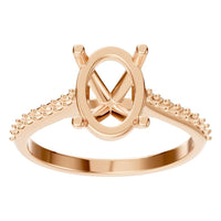 RI-3762 Rose Gold Ring UNSET - Front View