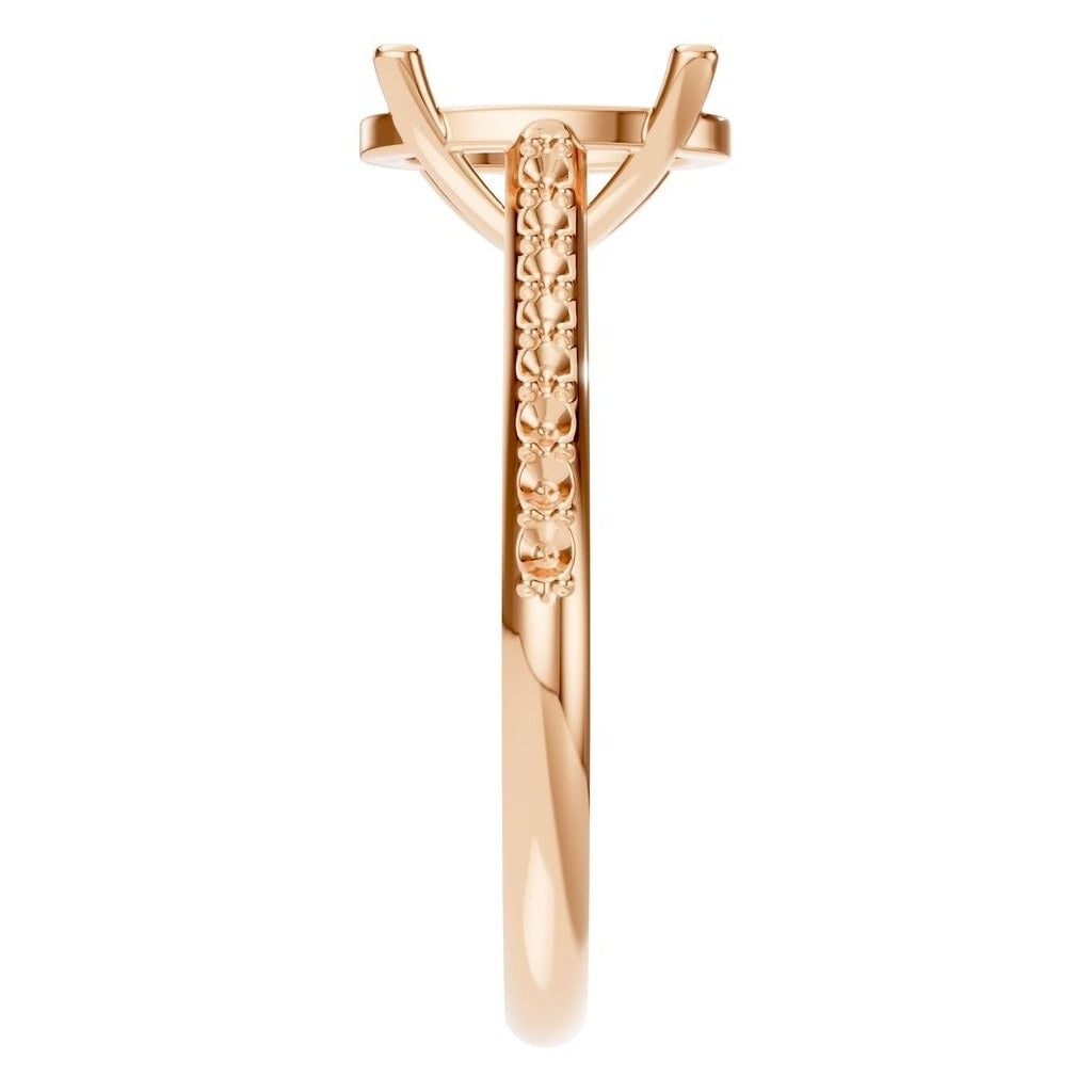 RI-3762 Rose Gold Ring UNSET - Side View