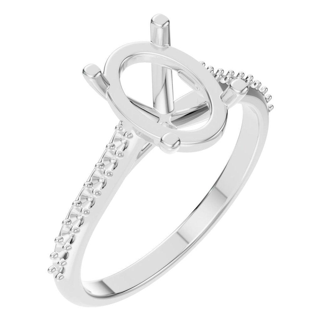 RI-3762 White Gold Ring UNSET - Main View