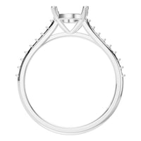 RI-3762 White Gold Ring UNSET - Top View