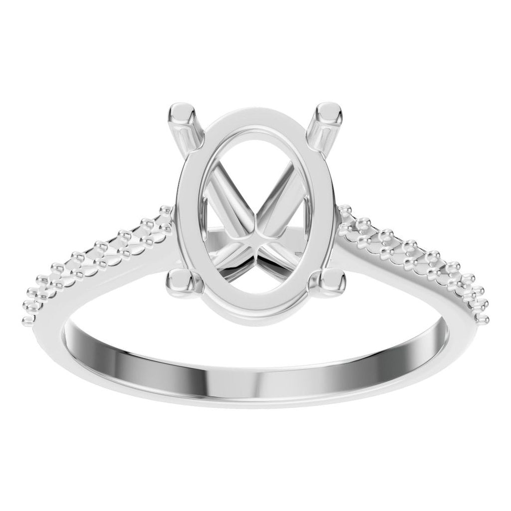 RI-3762 White Gold Ring UNSET - Front View