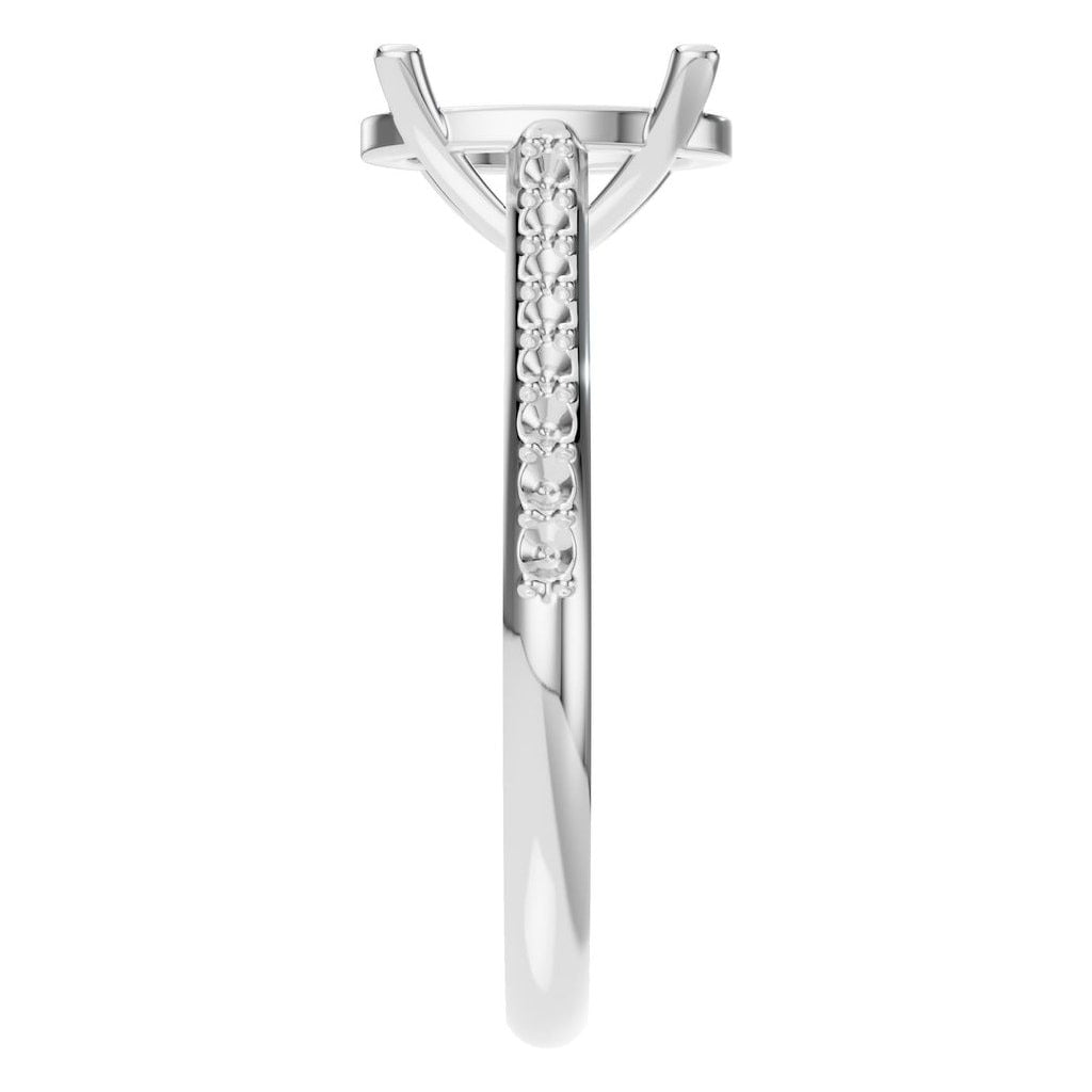 RI-3762 White Gold Ring UNSET - Side View