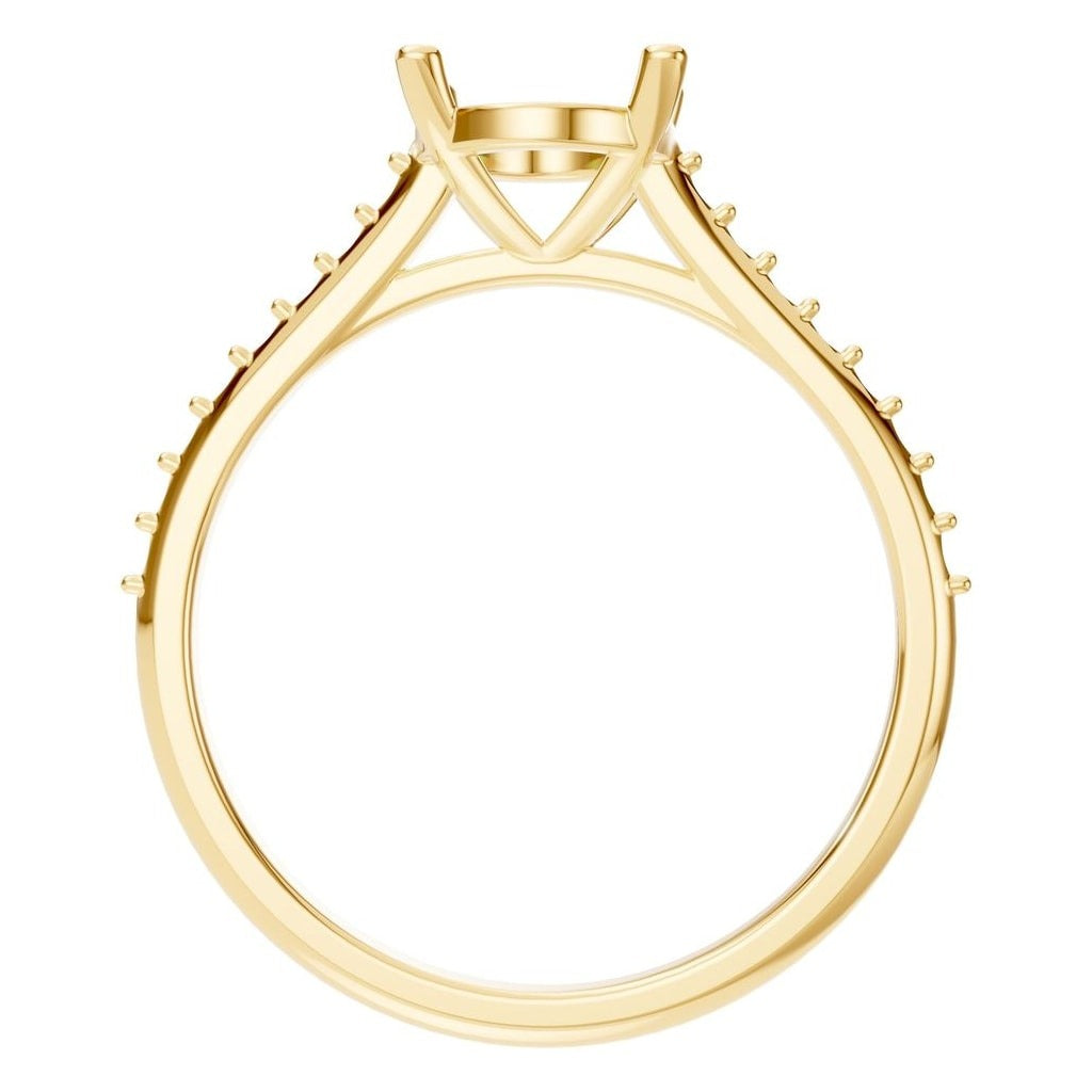 RI-3762 Yellow Gold Ring UNSET - Top View