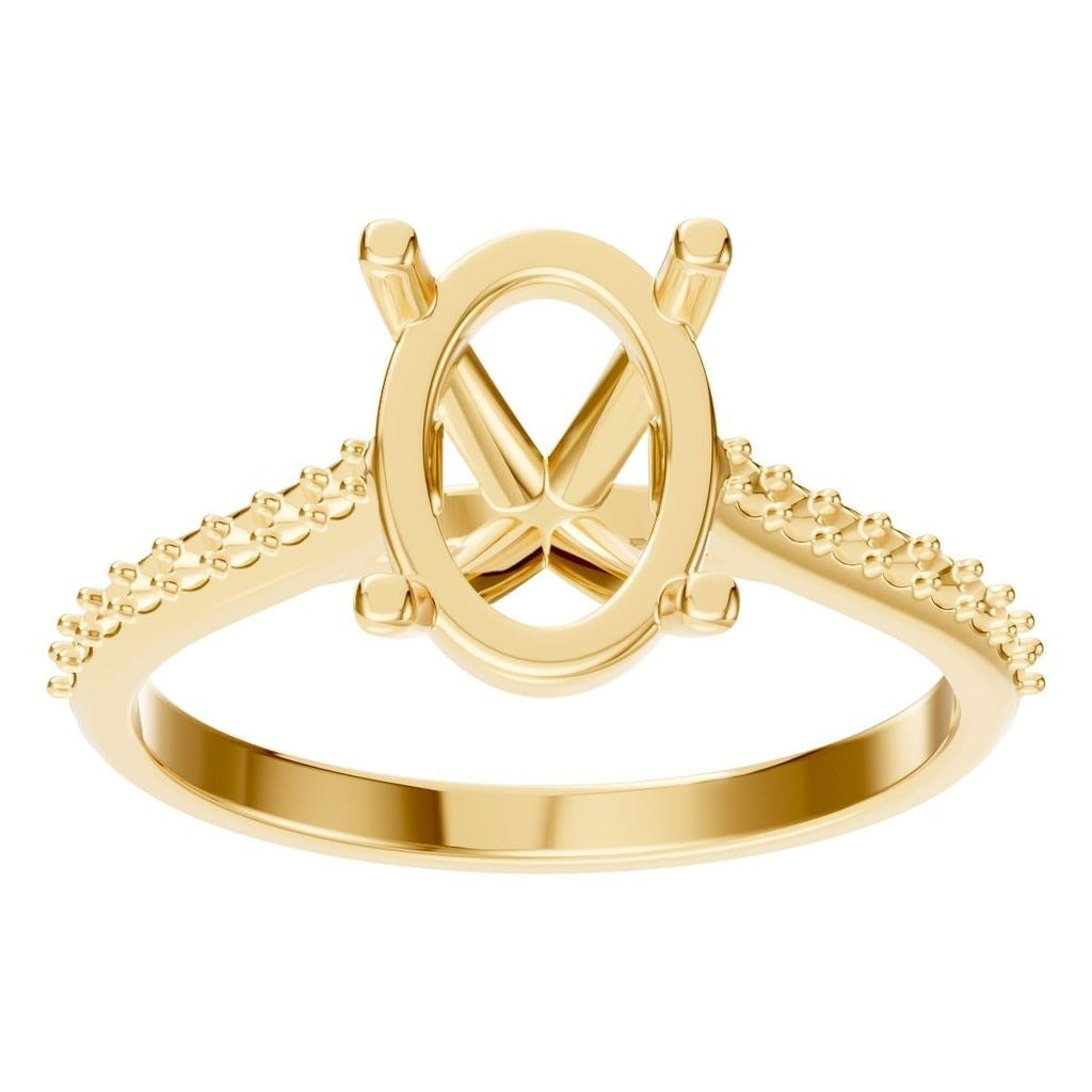 RI-3762 Yellow Gold Ring UNSET - Front View