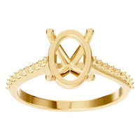 RI-3762 Yellow Gold Ring UNSET - Front View