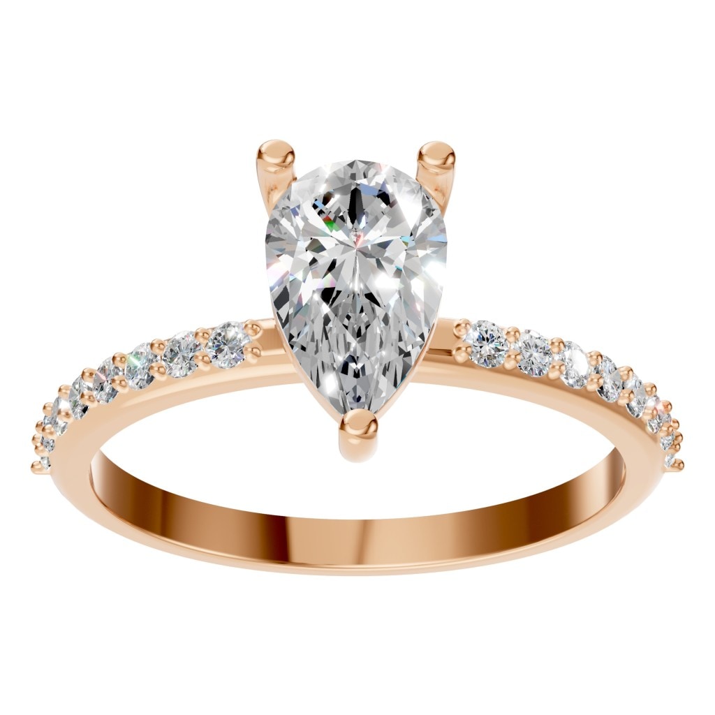 RI-3818 Rose Gold Ring SET - Front View