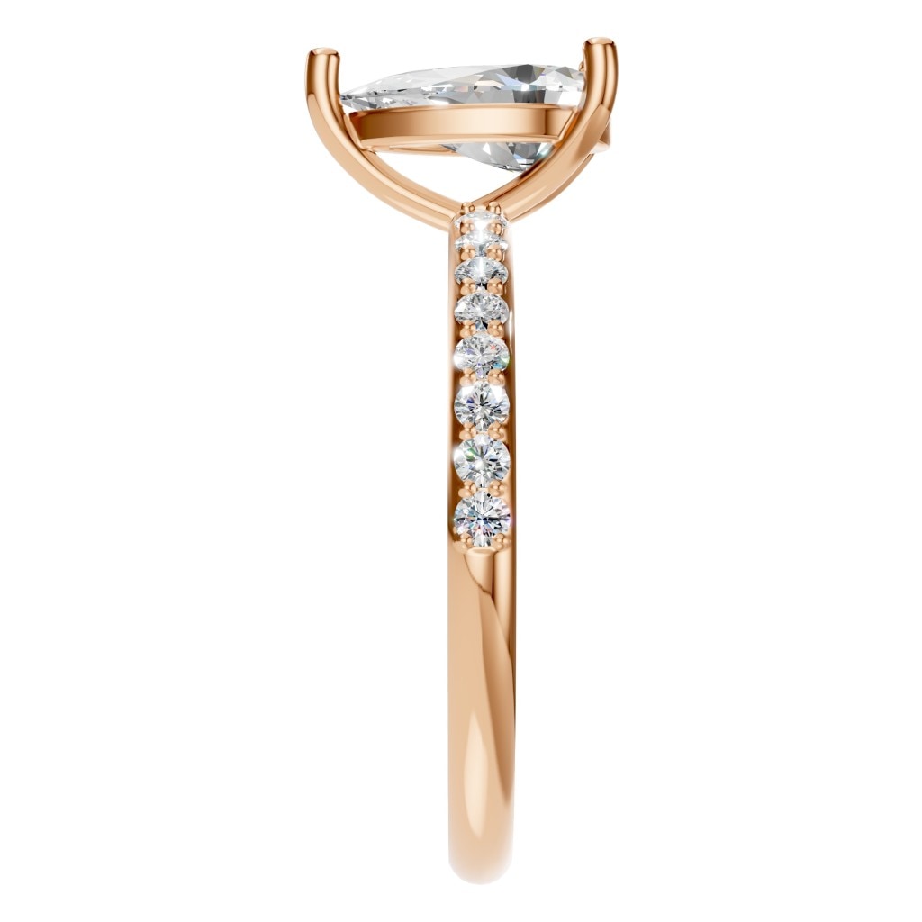 RI-3818 Rose Gold Ring SET - Side View