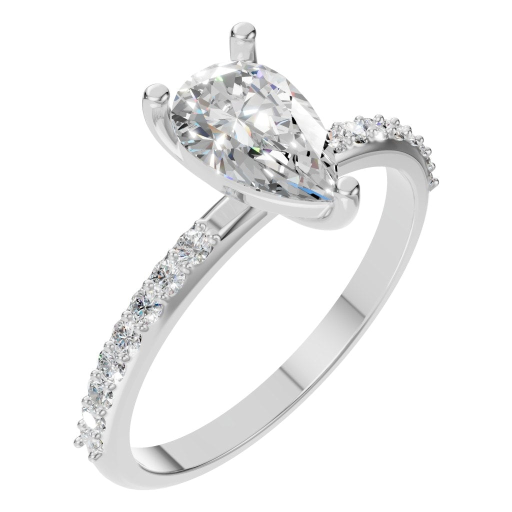 RI-3818 White Gold Ring SET - Main View