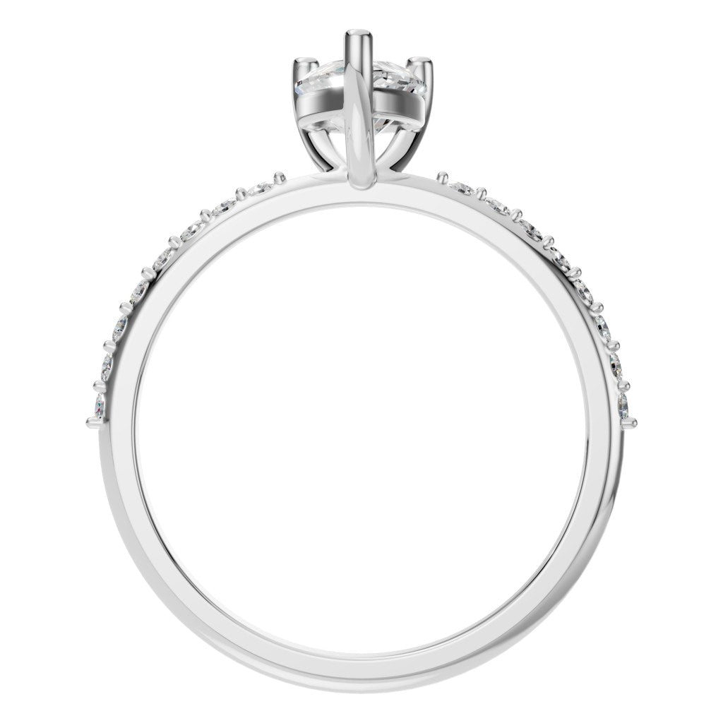RI-3818 White Gold Ring SET - Top View