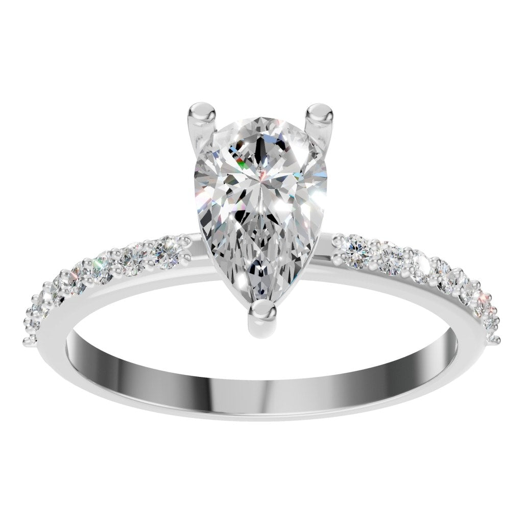 RI-3818 White Gold Ring SET - Front View