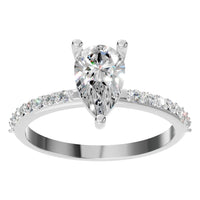 RI-3818 White Gold Ring SET - Front View