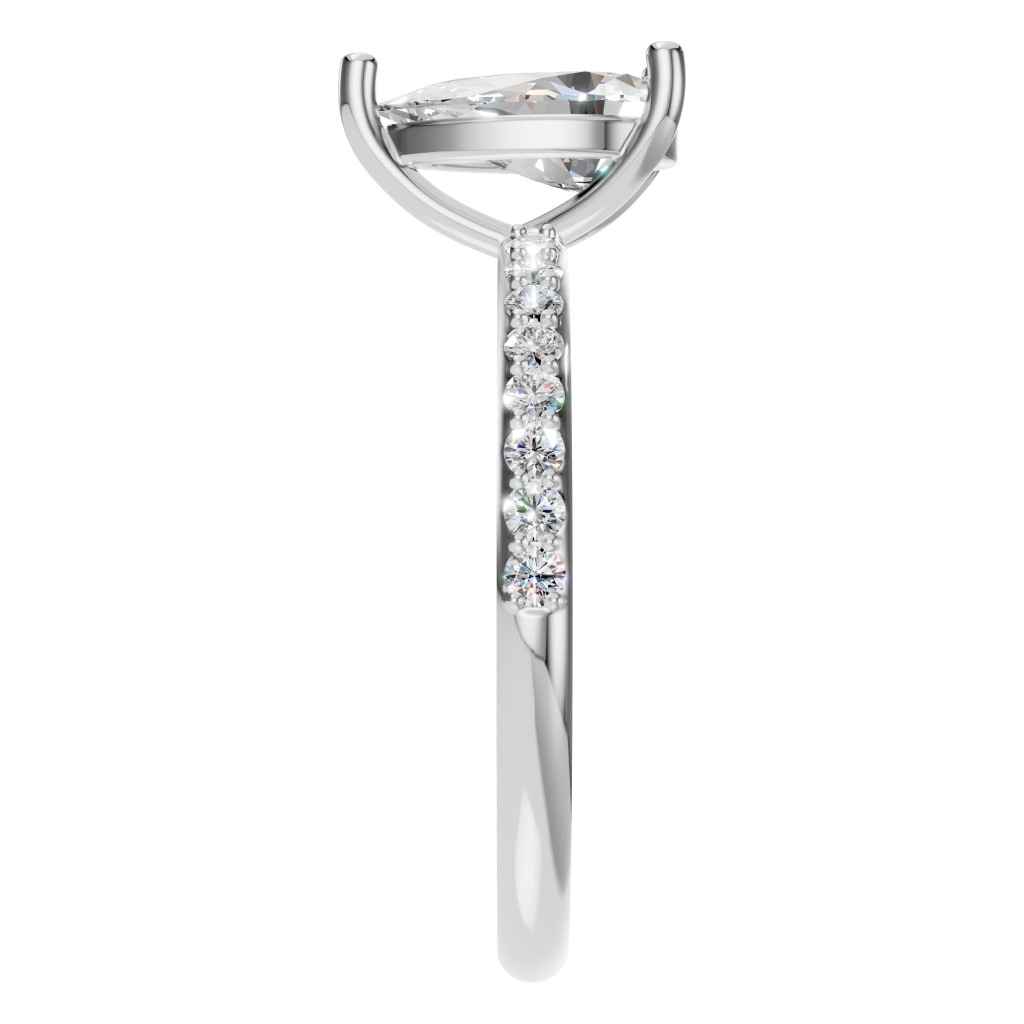 RI-3818 White Gold Ring SET - Side View