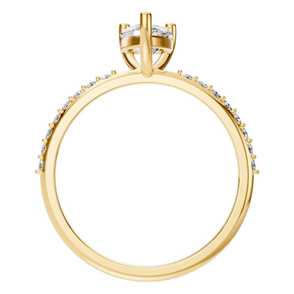 RI-3818 Yellow Gold Ring SET - Top View