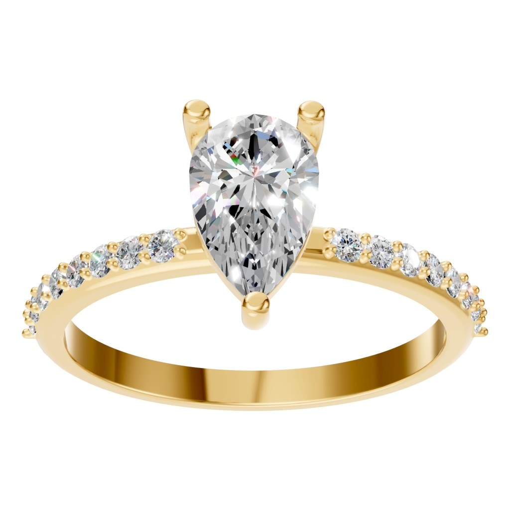 RI-3818 Yellow Gold Ring SET - Front View