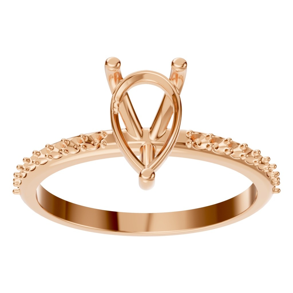RI-3818 Rose Gold Ring UNSET - Front View