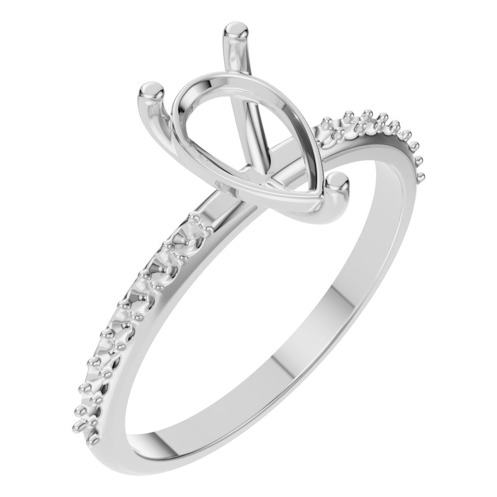 RI-3818 White Gold Ring UNSET - Main View
