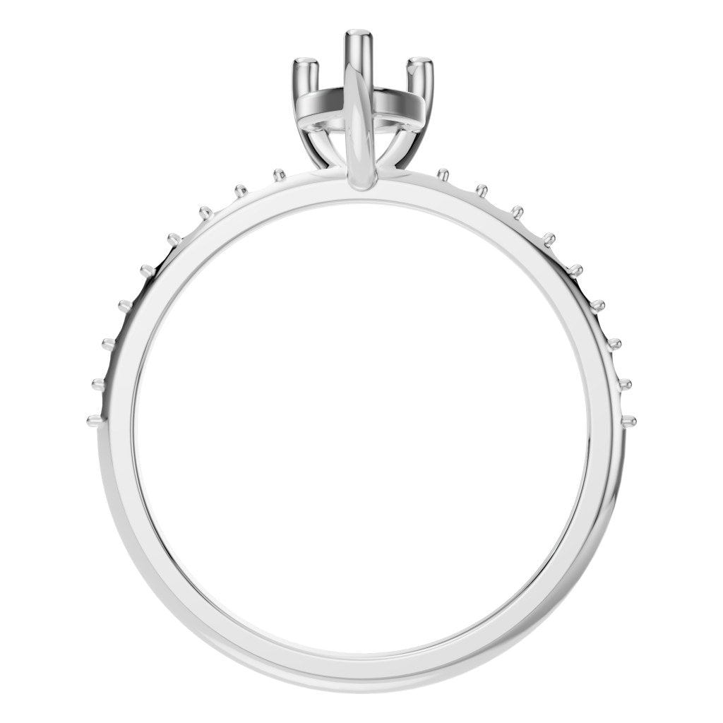 RI-3818 White Gold Ring UNSET - Top View