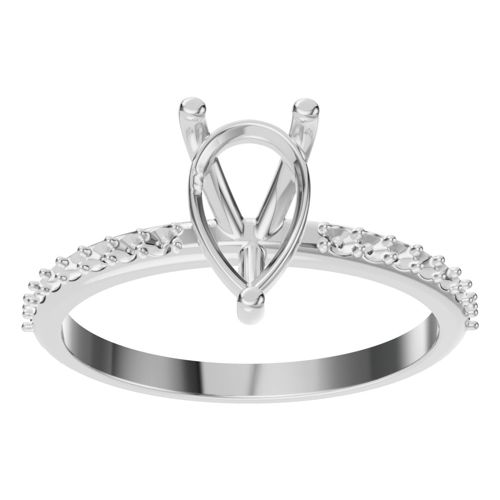 RI-3818 White Gold Ring UNSET - Front View