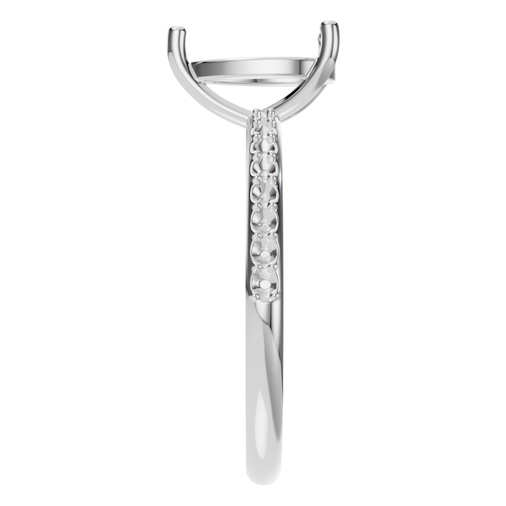 RI-3818 White Gold Ring UNSET - Side View