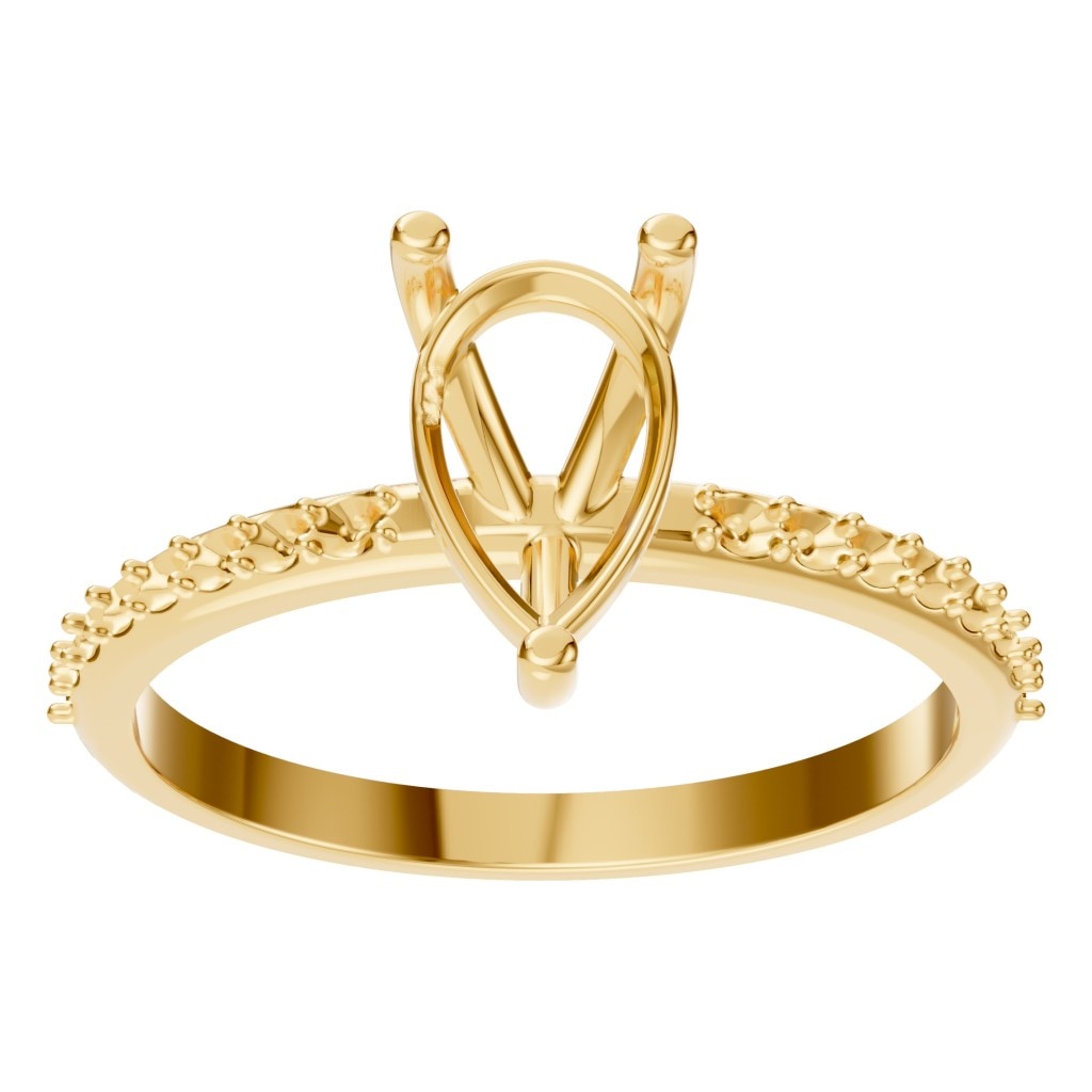RI-3818 Yellow Gold Ring UNSET - Front View