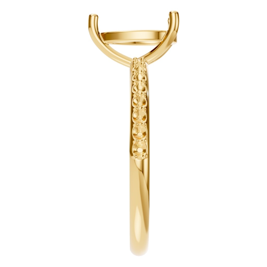 RI-3818 Yellow Gold Ring UNSET - Side View