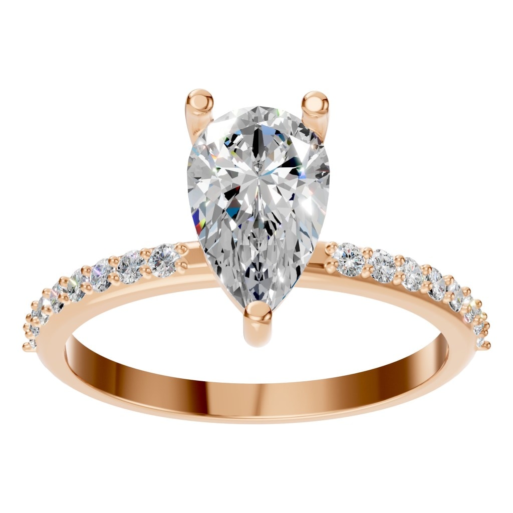 RI-3818 Rose Gold Ring SET - Front View