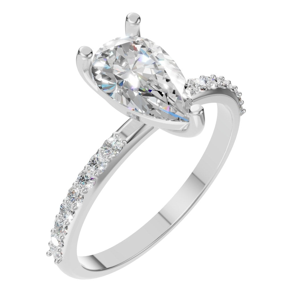 RI-3818 White Gold Ring SET - Main View