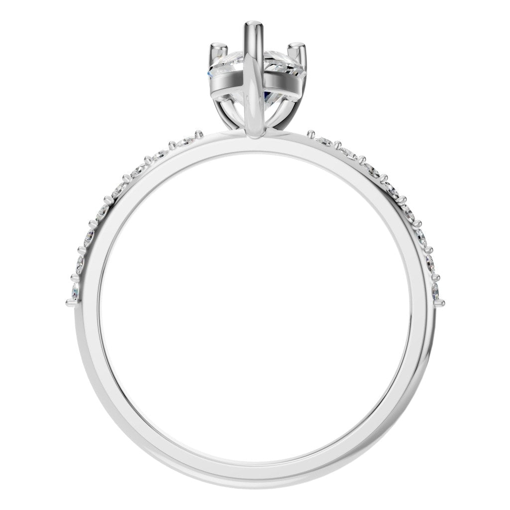 RI-3818 White Gold Ring SET - Top View