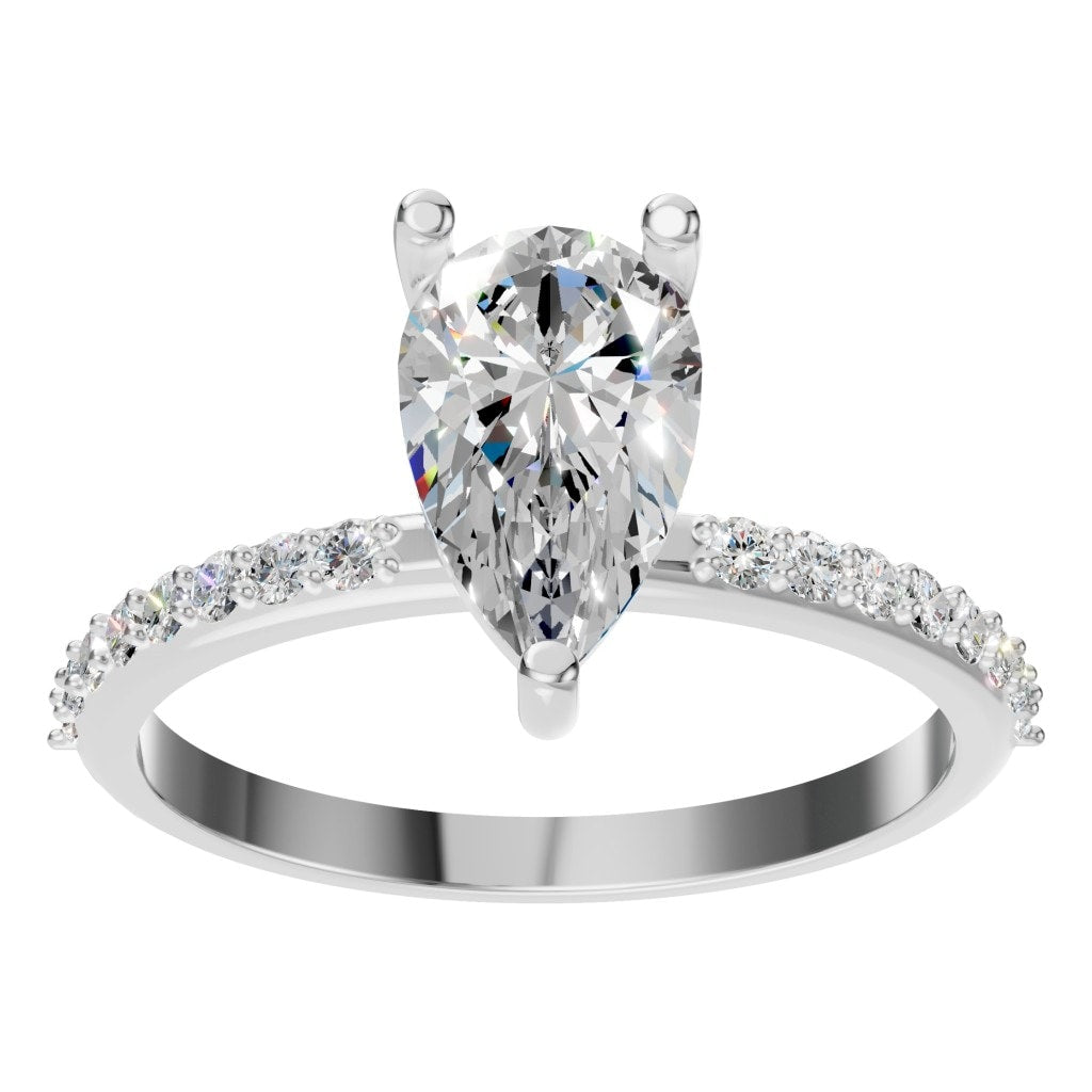 RI-3818 White Gold Ring SET - Front View