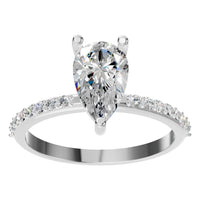 RI-3818 White Gold Ring SET - Front View