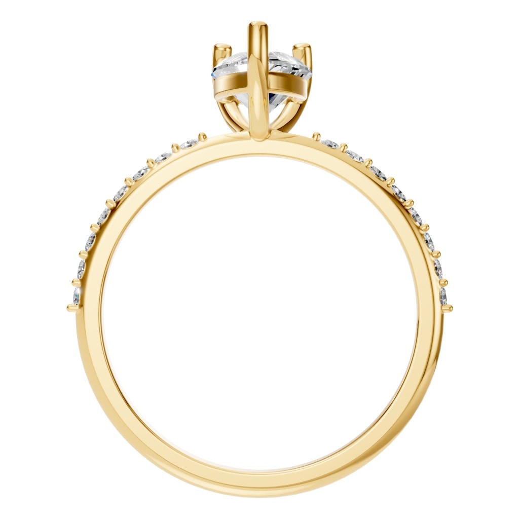 RI-3818 Yellow Gold Ring SET - Top View