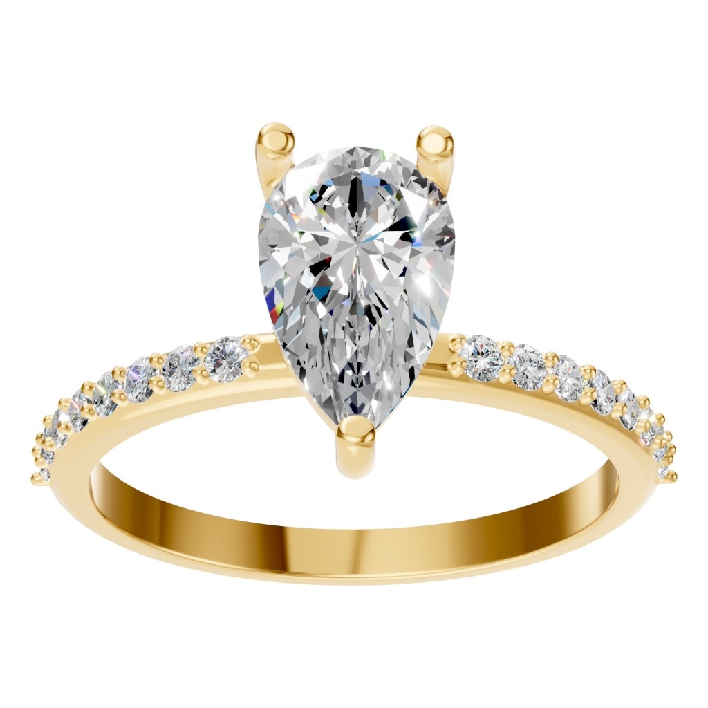 RI-3818 Yellow Gold Ring SET - Front View