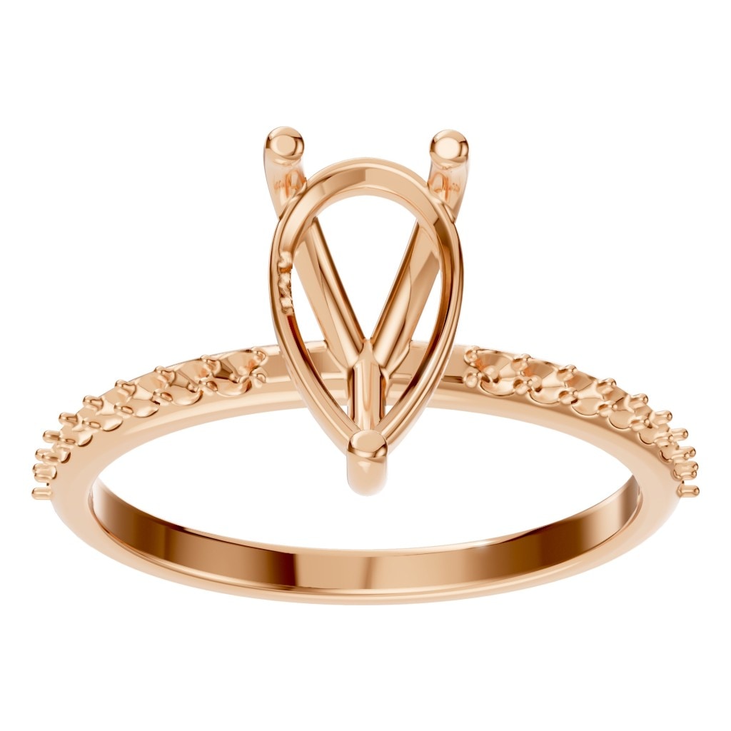 RI-3818 Rose Gold Ring UNSET - Front View