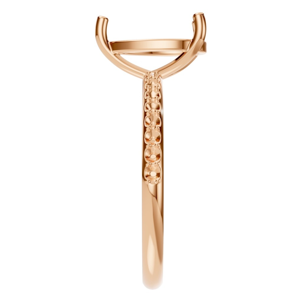 RI-3818 Rose Gold Ring UNSET - Side View