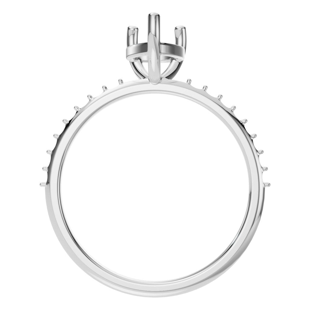 RI-3818 White Gold Ring UNSET - Top View
