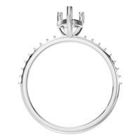 RI-3818 White Gold Ring UNSET - Top View