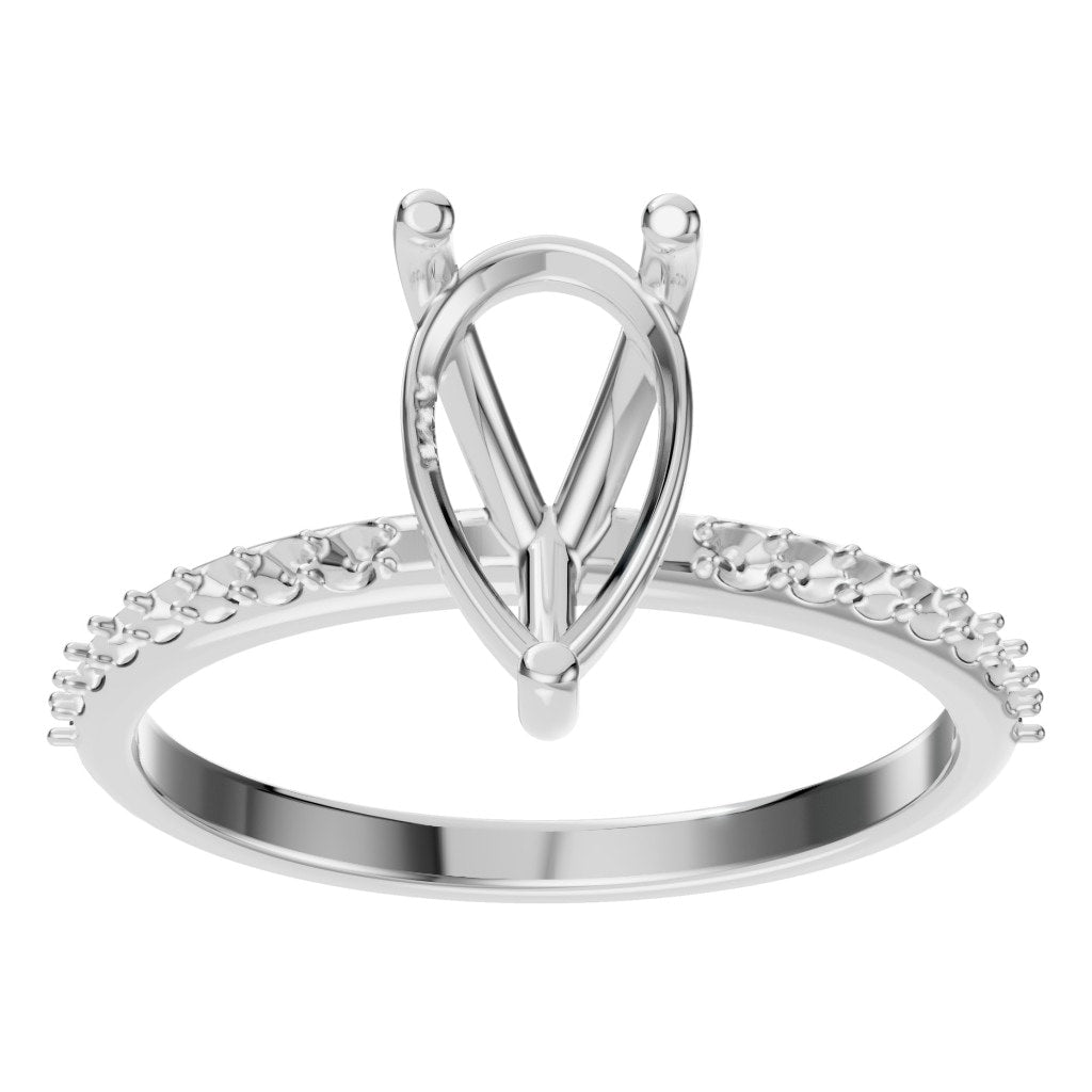 RI-3818 White Gold Ring UNSET - Front View