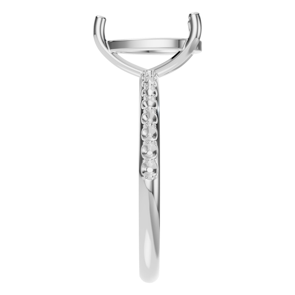 RI-3818 White Gold Ring UNSET - Side View