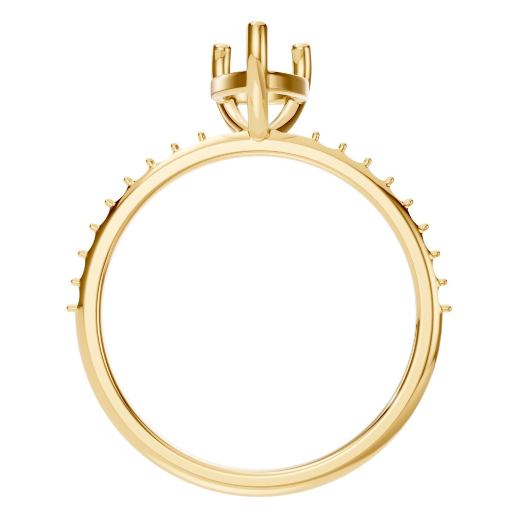 RI-3818 Yellow Gold Ring UNSET - Top View