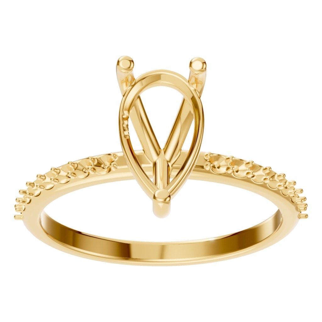 RI-3818 Yellow Gold Ring UNSET - Front View