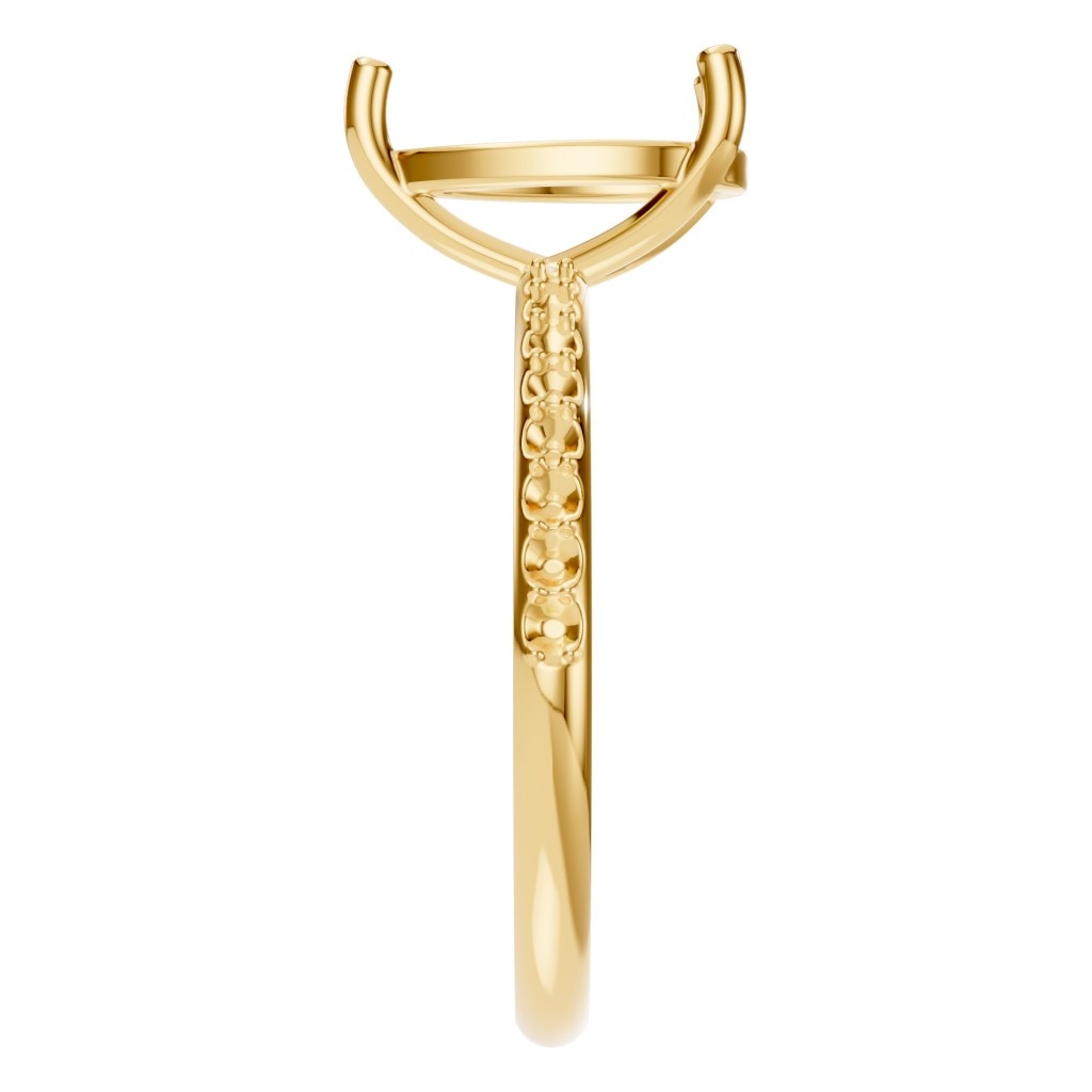 RI-3818 Yellow Gold Ring UNSET - Side View