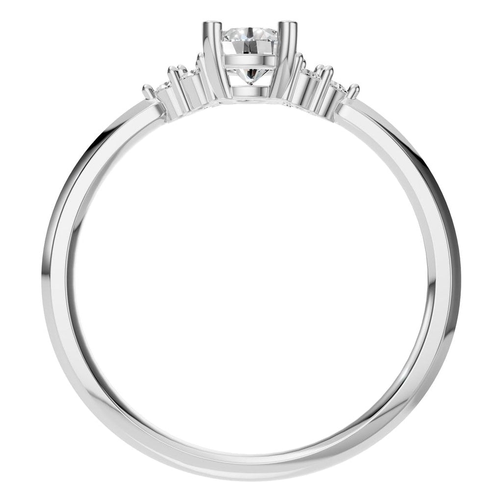 RI-3865 White Gold Ring SET - Top View