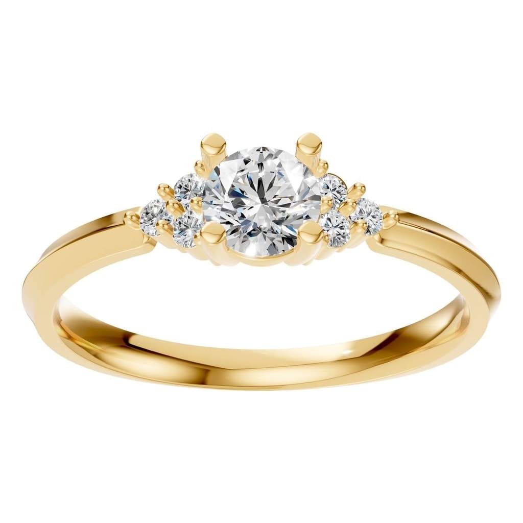 RI-3865 Yellow Gold Ring SET - Front View
