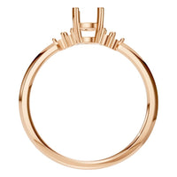 RI-3865 Rose Gold Ring UNSET - Top View