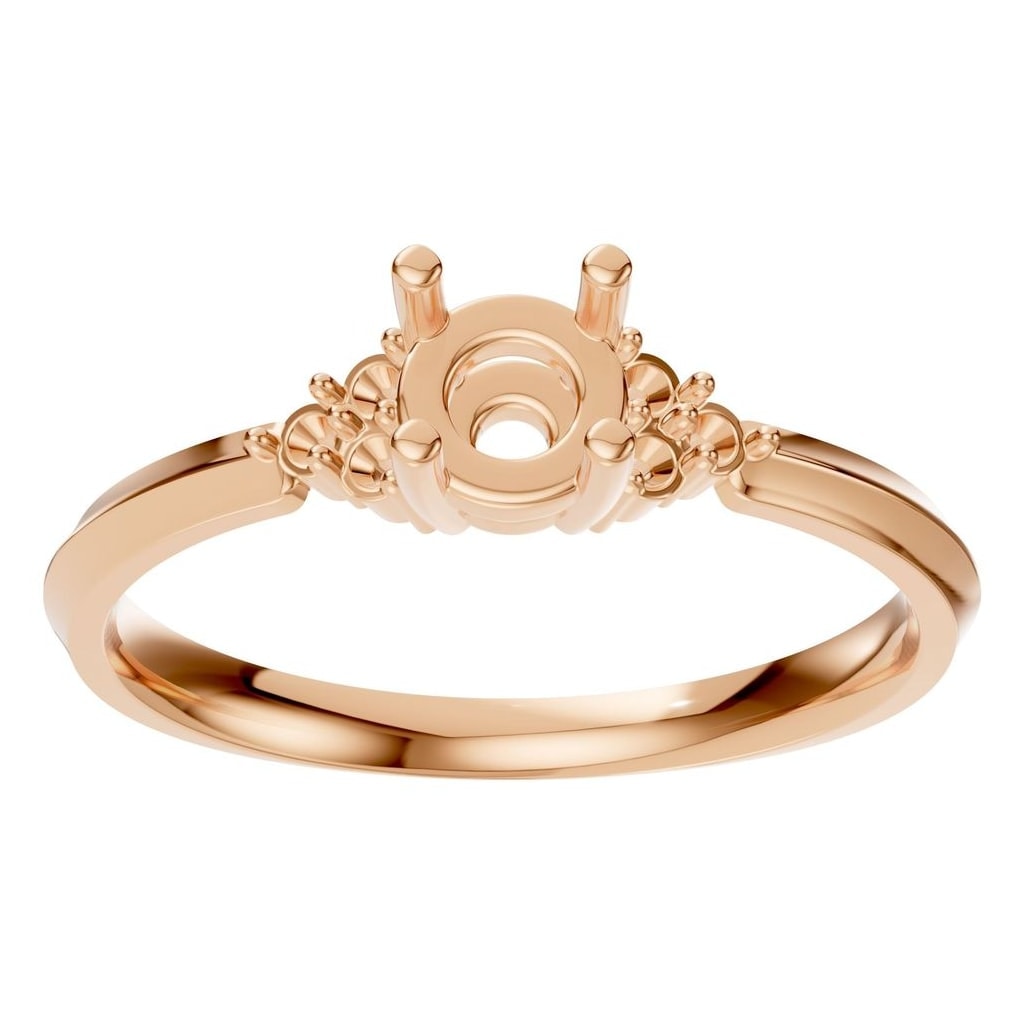 RI-3865 Rose Gold Ring UNSET - Front View