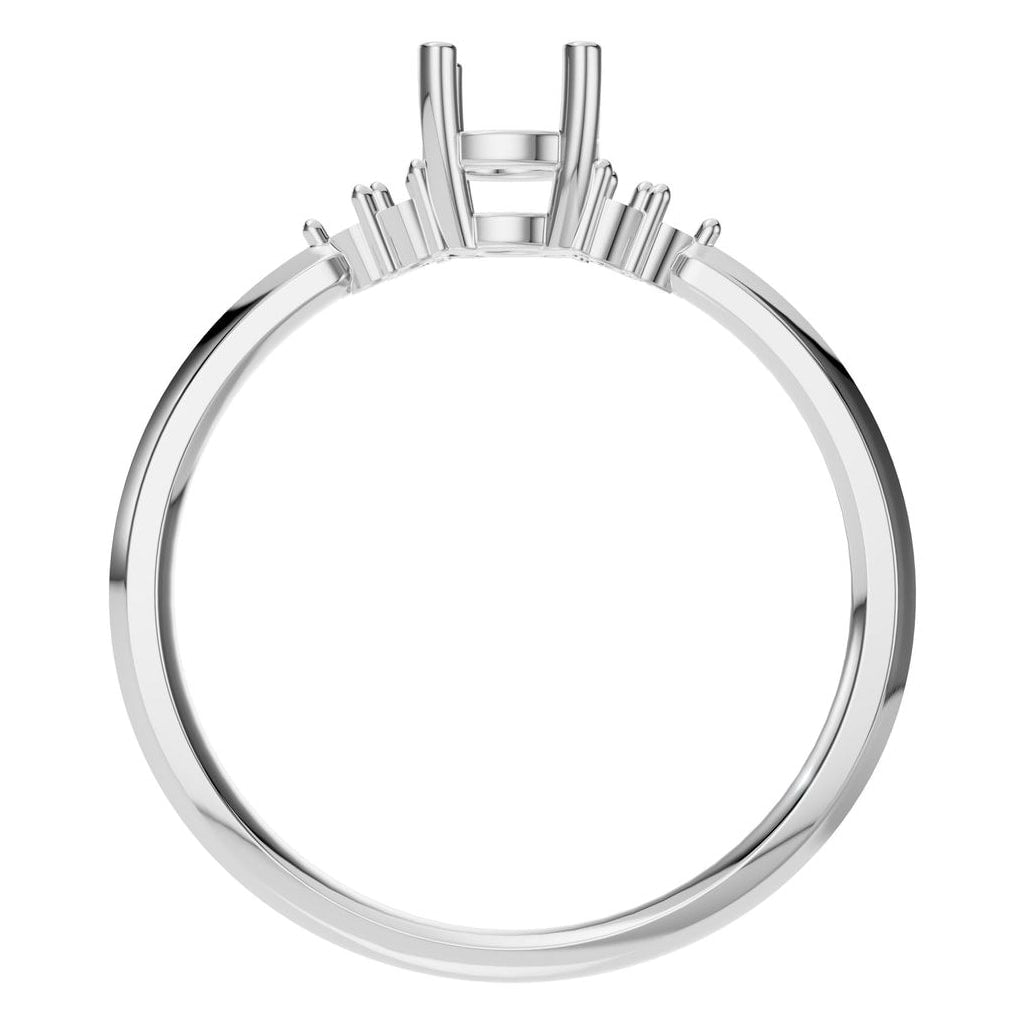RI-3865 White Gold Ring UNSET - Top View