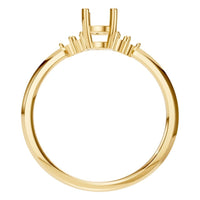 RI-3865 Yellow Gold Ring UNSET - Top View