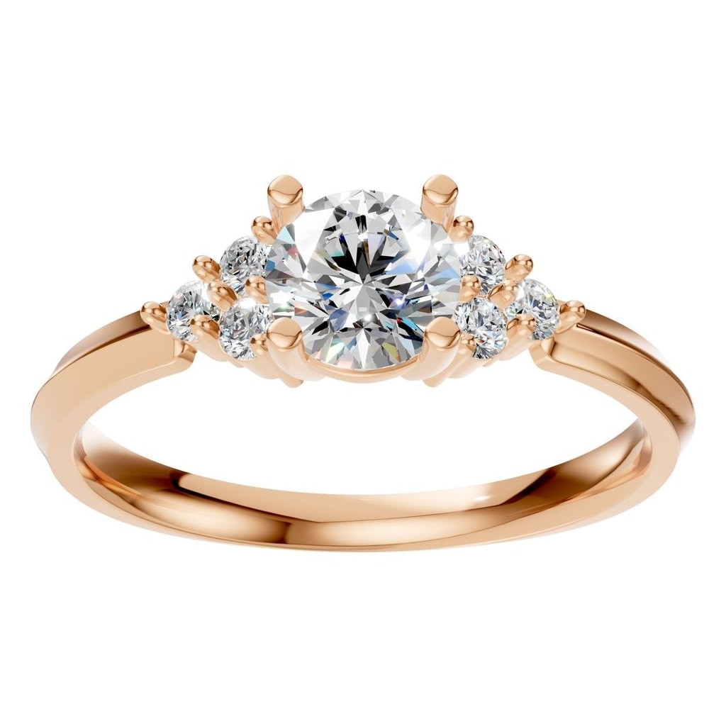 RI-3865 Rose Gold Ring SET - Front View
